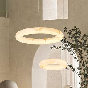 Zambelis Lampă suspendată LED 2542, albă, Ø 34 cm, alabastră, dimabilă, reglabil, Alb, Camera de zi / sufragerie, Piatră