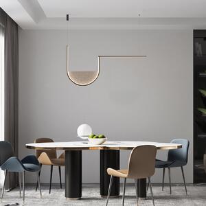 Zambelis Lampă suspendată LED 23170, gri/negru, 101 cm, sticlă/metal, CCT, reglabil, Negru, Camera de zi / sufragerie, Aluminiu, Modern