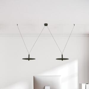 Zambelis Lampă suspendată LED 23227, negru, Ø 35 cm, cu 2 becuri, metal, Negru, Camera de zi / sufragerie, Aluminiu, Modern