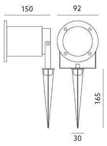 Corp de iluminat de exterior BLAKE 2 GU10/50W/230V IP65