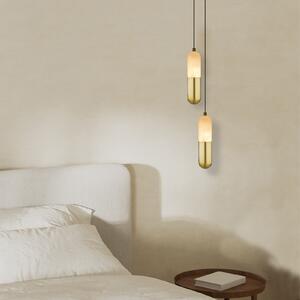 Zambelis Lampă suspendată LED 2545 alamă/alb Ø 5 cm metal/alabastru dimabil, reglabil, Auriu / Alamă, Camera de zi / sufragerie, Metal