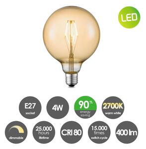 Bec LED dimabil VINTAGE EDISON G125 E27/4W/230V 2700K