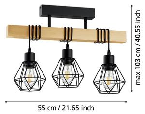 Eglo 44074 - Lustră aplicată TOWNSHEND 3xE27/60W/230V