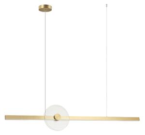 Zambelis Lampă suspendată LED 25426, culoare aurie, lungime 121 cm, metal, dimabil, reglabil, Auriu / Alamă, Camera de zi / sufragerie, Metal, Modern