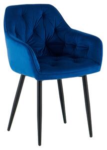 KONDELA Scaun de design, ţesătură Velvet albastru, FEDRIS 2 NEW