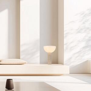 Zambelis Lampa de masă 25427, bej/opal, înălțime 42 cm, piatră/acril, E27, Bej, Camera de zi / sufragerie, Piatră