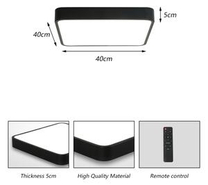 Plafonieră LED dimabilă Brilagi POOL SQUARE LED/36W/230V 3000-6000K 40x40 cm negru + telecomandă