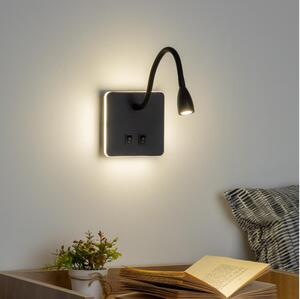 Lampă LED flexibilă de perete Brilagi MAYA Double LED/4W/230V + LED/3W negru