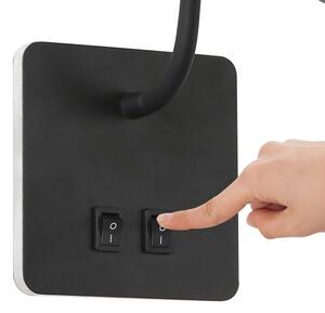 Lampă LED flexibilă de perete Brilagi MAYA Double LED/4W/230V + LED/3W negru
