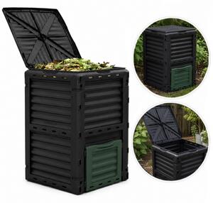 JAKS Compostor de grădină negru 300 l OA05