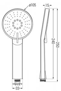 Mexen R-40 mâner de duș cu 3 funcții, Aurie - 79540-50