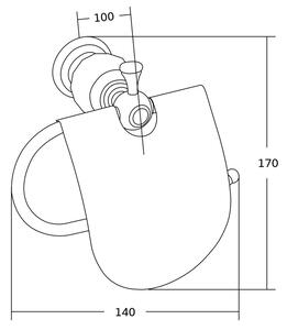 Mexen Estela suport pentru hârtie igienică, Roz-auriu - 7011533-60