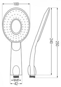 Mexen R-73 mâner de duș cu 1 funcție, Neagră - 79573-70