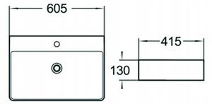 Mexen Benita lavoar pe blat 60 x 41 cm, alb - 21396000