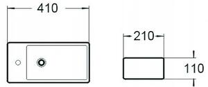 Mexen Inez chiuvetă blat dreapta 41 x 21 cm, Negru mat - 21484085R