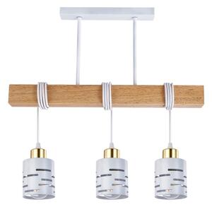 Lustră suspendată pe cablu ELEN 3xE27/35W/230V alb/auriu/maro
