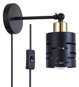 Aplica spot de perete cu întrerupător ELEN 1xE27/35W/230V negru/auriu