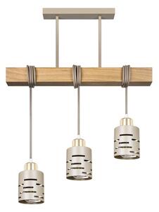 Lustru suspendat pe cablu ELEN 3xE27/35W/230V bej/auriu/maro