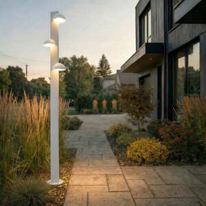 Lucande Lampa de exterior cu LED Velira, gri deschis, 220 cm, 3 becuri, Gri, Metal, Modern