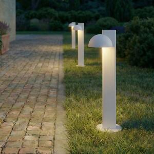 Lucande Bornă luminoasă LED Velira, gri deschis, 77 cm, cu 1 bec, IP44, Gri, Metal, Modern