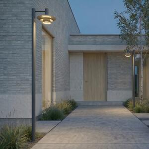 Lucande Lampă de exterior cu LED Montaro, antracit, 220 cm, IP54, Negru, Aluminiu, Modern