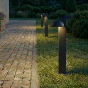 Lucande Bornă luminoasă LED Velira, negru, 77 cm, 1 bec, IP44, Negru, Metal, Modern