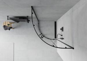 Mexen Rio cabină de duș semirotundă 70 x 70 cm, transparent, Neagră - 863-070-070-70-00