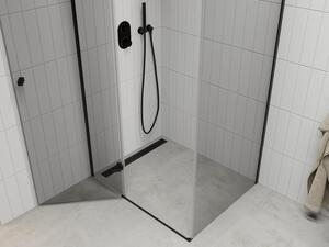 Mexen Roma cabină de duș cu balamale 80 x 70 cm, transparent, Neagră - 854-080-070-70-00