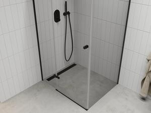 Mexen Roma cabină de duș cu balamale 80 x 70 cm, transparent, Neagră - 854-080-070-70-00