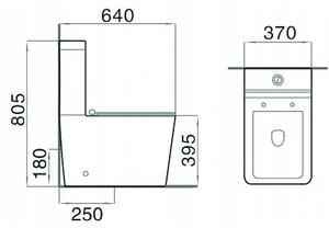 Mexen Cube WC compact și capac cu închidere lentă, Albă - 31014000