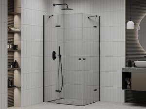 Mexen Roma Duo cabină de duș cu balamale 80 x 70 cm, transparent, Neagră - 854-080-070-70-00-02