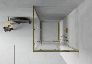 Mexen Rio cabină de duș pătrată 70 x 70 cm, Dungi, Aurie - 860-070-070-50-20
