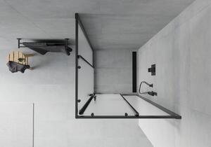 Mexen Rio cabină de duș pătrată 80 x 80 cm, Înghețat, Neagră - 860-080-080-70-30