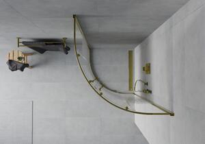 Mexen Rio cabină de duș semirotundă 70 x 70 cm, Dungi, Aurie - 863-070-070-50-20