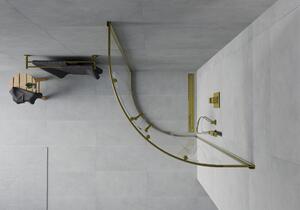 Mexen Rio cabină de duș semirotundă 70 x 70 cm, transparent, Aurie - 863-070-070-50-00