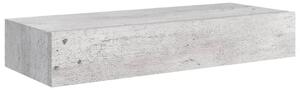 Dulap de perete cu sertar, gri beton, 60x23,5x10 cm, MDF