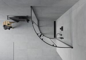 Mexen Rio cabină de duș semirotundă 70 x 70 cm, Înghețat, Neagră - 863-070-070-70-30