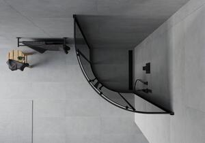 Mexen Rio cabină de duș semirotundă 70 x 70 cm, Grafit, Neagră - 863-070-070-70-40