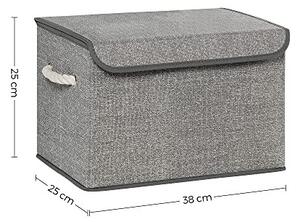 Set 3 cutii de depozitare, Songmics, Gri, 38x25x25 cm
