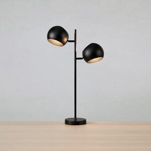 Markslöjd Lampa de masă Edgar, cu 2 becuri, negru, Negru, Camera de zi / sufragerie, Metal, Modern