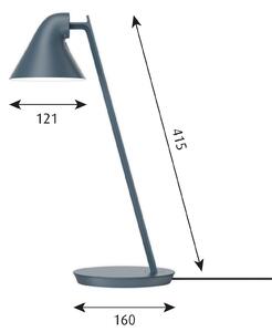 Louis Poulsen NJP Mini lampă masă LED albas-petrol, reglabil, Albastru, Camera de zi / sufragerie, Metal, Design