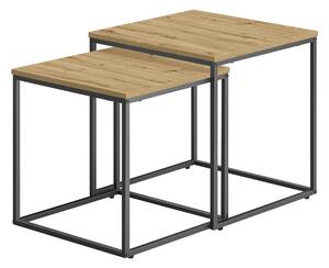 Set 2 piese mese de cafea QUADRO, decor stejar artisan
