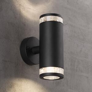 Nordlux Aplică de exterior Birk, două fluxuri, negru, Negru, Metal, Modern