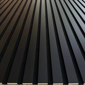 Panou riflaj decorativ acustic negru 60x275cm