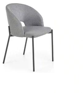Scaun tapitat K373, gri/negru, stofa clasica/metal, 51x57x77 cm