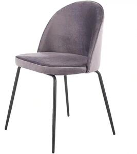 Scaun K314 gri inchis/negru, stofa catifelata/metal, 49x50x80 cm