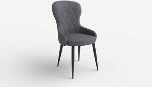 Scaun K366, gri/negru, stofa catifelata/metal, 52x58x92 cm