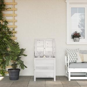 Ladă depozitare de grădină alb 50x49x56,5 cm lemn masiv de brad