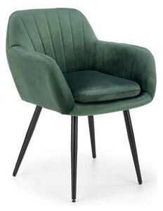 Scaun K429, verde/negru, stofa catifelata/metal, 58x53x80 cm