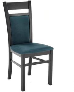 Scaun Gerard 2, negru/verde, stofa catifelata/lemn de fag, 44x55x97 cm